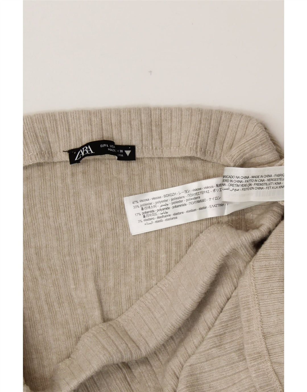 Saia midi feminina de cintura alta ZARA grande W30 viscose cinza