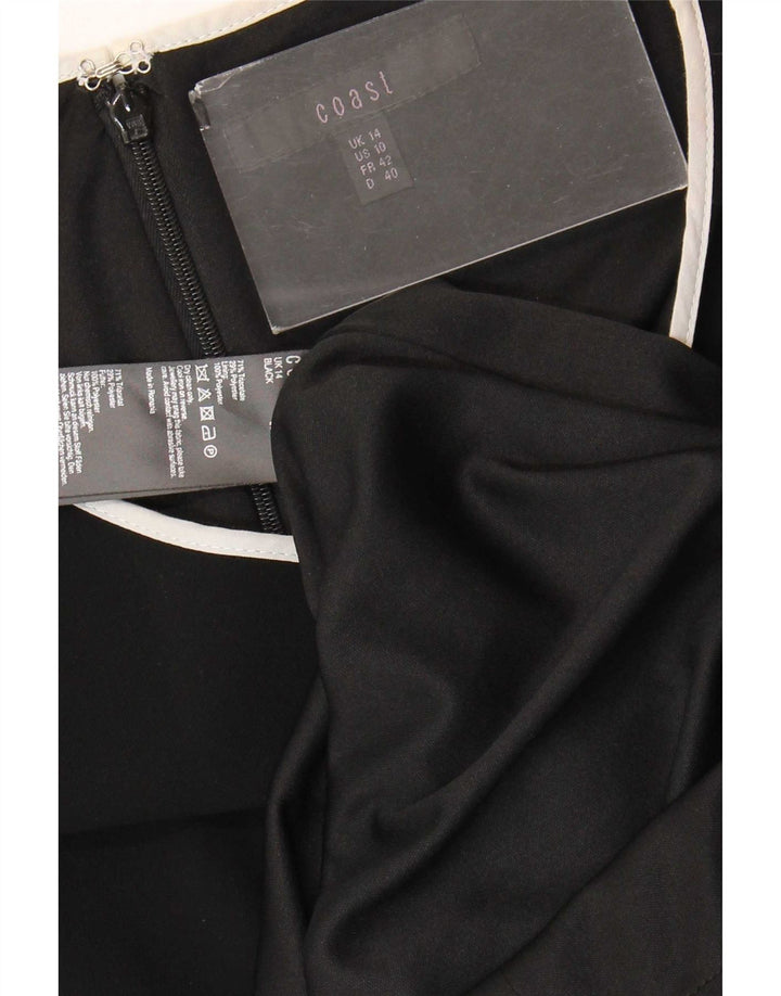 Vestido feminino Coast sem mangas com bainha UK 14 grande preto