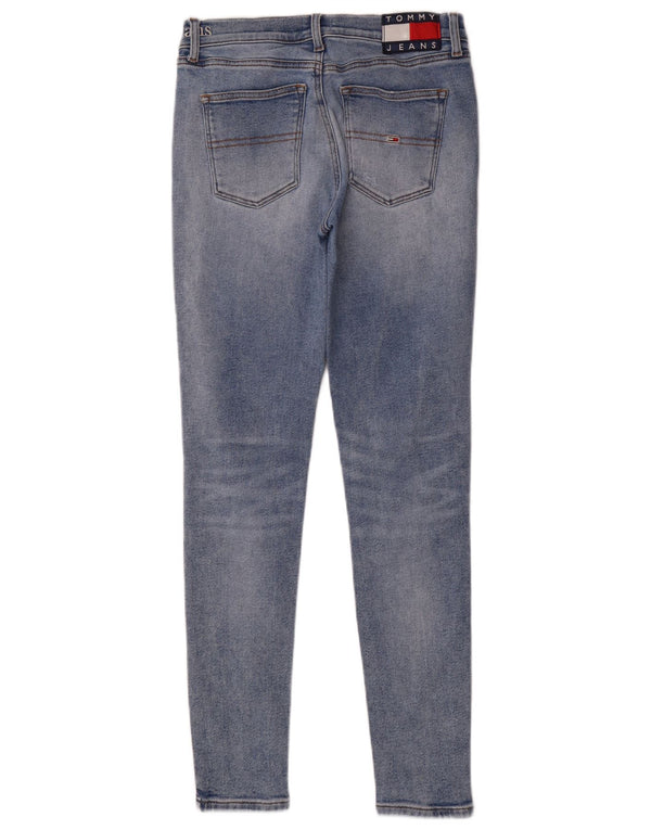 Tommy Hilfiger feminino Nora Mid Rise Skinny Jeans W29 L32 Azul Algodão