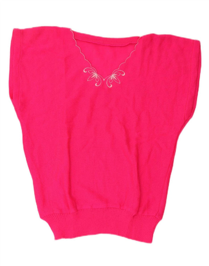 Regata feminina VINTAGE com colete UK 14 rosa médio