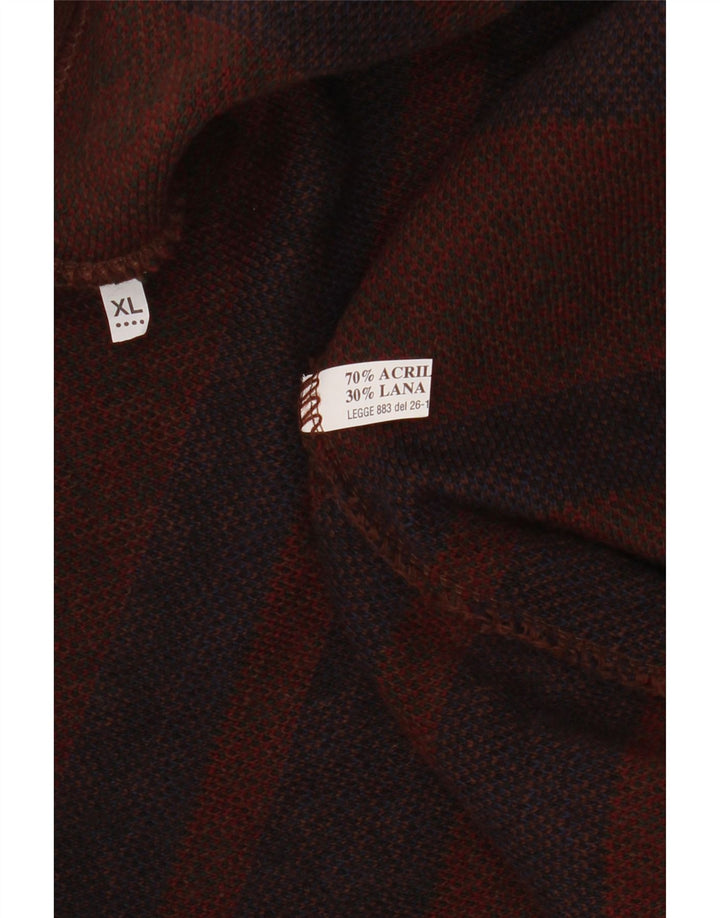 Suéter cardigã masculino VINTAGE XL marrom Fair Isle acrílico