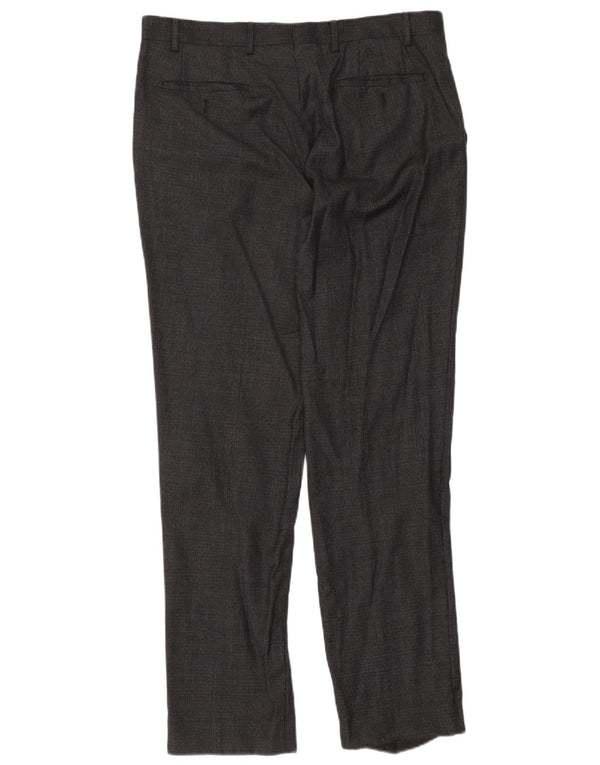 Calça masculina Marks & Spencer Autograph Straight Suit W36 L33 Lã Cinza