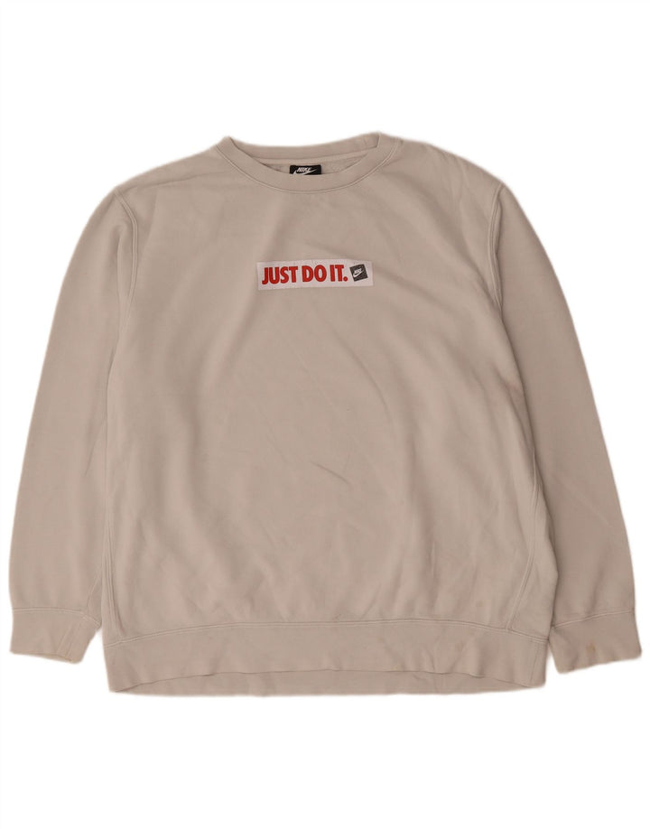 Moletom gráfico masculino Nike Jumper 2XL algodão branco