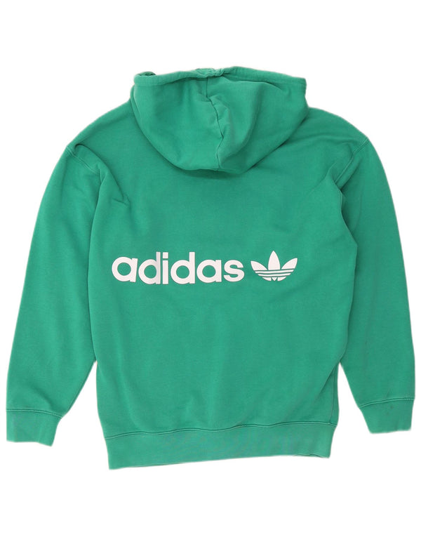 Adidas Womens Hoodie Jumper UK 12/14 Médio Algodão Verde
