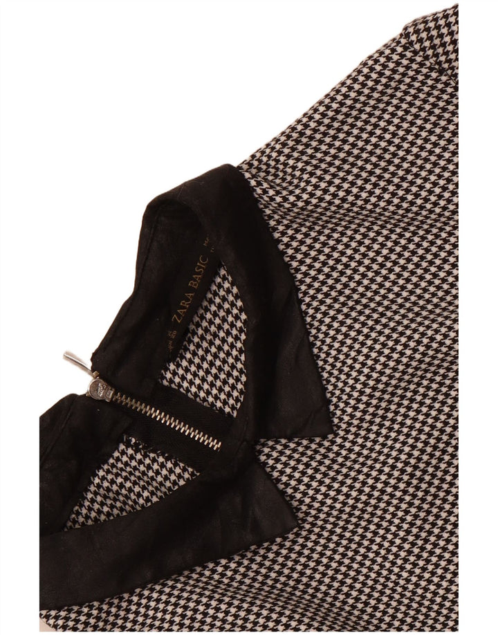 Vestido feminino Zara Shift UK 14 médio preto houndstooth