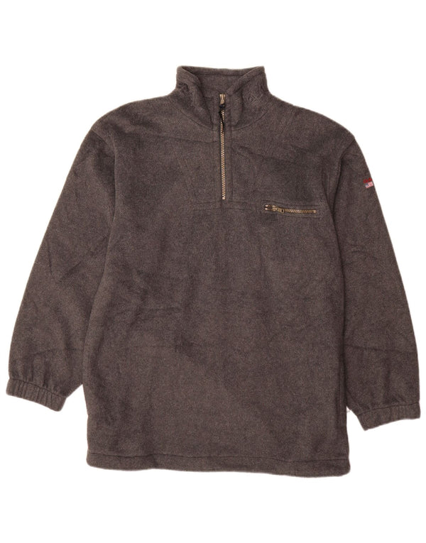 GANT Suéter de lã para meninos com gola alta e zíper 13-14 anos 2XL cinza poliéster