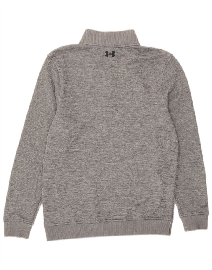 Under Armour Mens Zip Neck Moletom Jumper Pequeno Poliéster Cinza