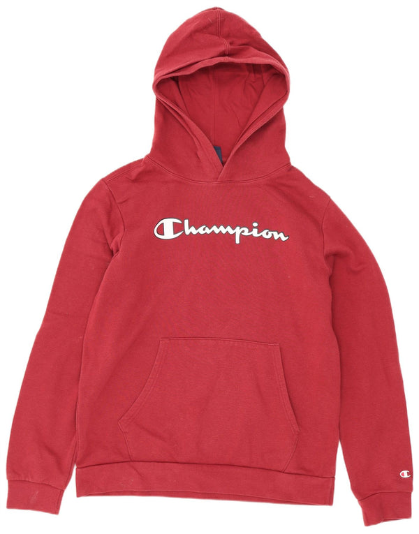Jumper com capuz gráfico Champion Boys 15-16 anos 2XL algodão Borgonha