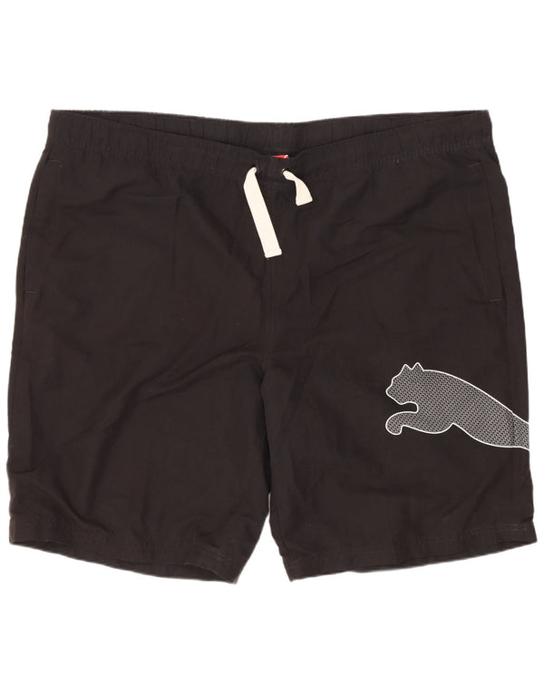 Shorts esportivos gráficos masculinos Puma XL pretos esportivos
