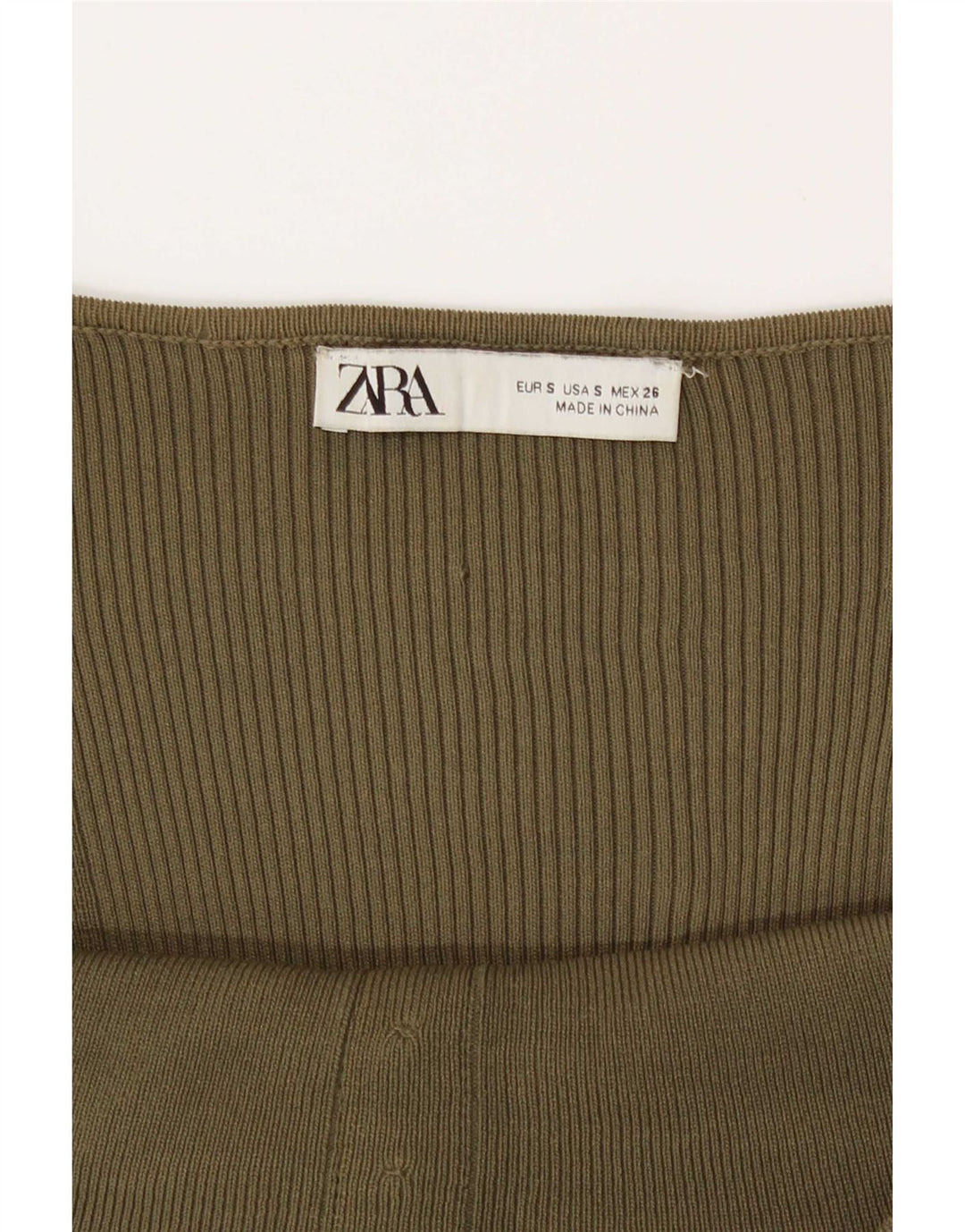 Zara Womens Long Sleeve Crop Top Reino Unido 8 Pequeno Verde