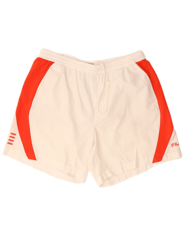 Fila Mens Sport Shorts Grande Poliéster Colorblock Branco