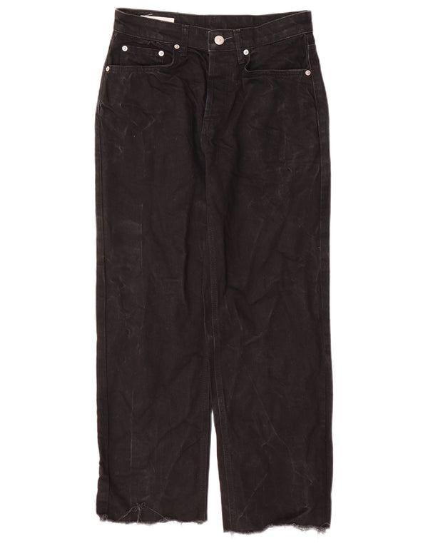Zara Mens Straight Jeans EU 38 Pequeno W30 L27 Algodão Preto