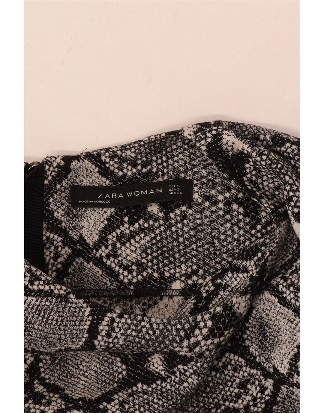 Vestido feminino Zara Shift UK 10 pequeno cinza estampa animal