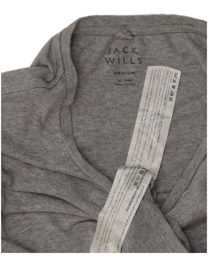 Camiseta masculina Jack Wills Top algodão manchado cinza médio