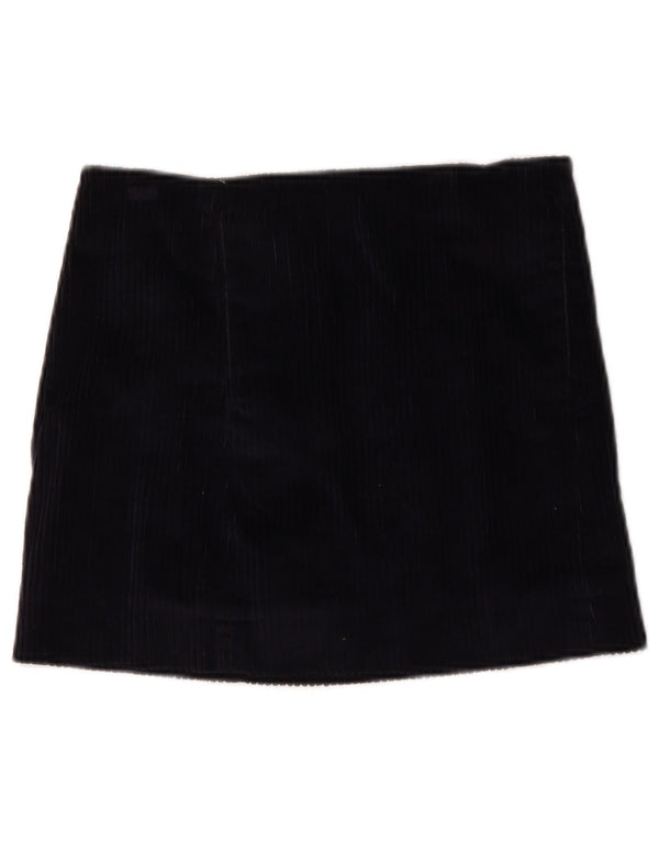Cos Mini saia feminina de veludo cotelê UE 34 XS W30 algodão preto