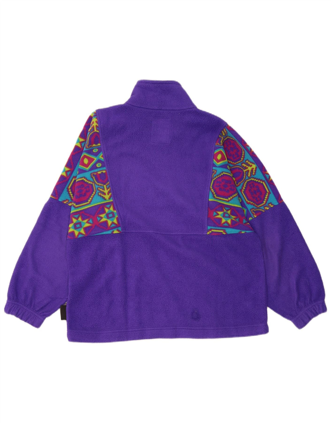 Jumper de lã masculino Cape Horn com zíper e pescoço médio roxo geométrico