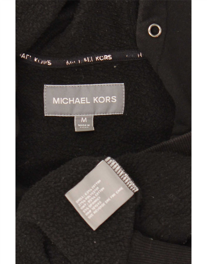 Suéter masculino Michael Kors com capuz e zíper gráfico médio algodão preto