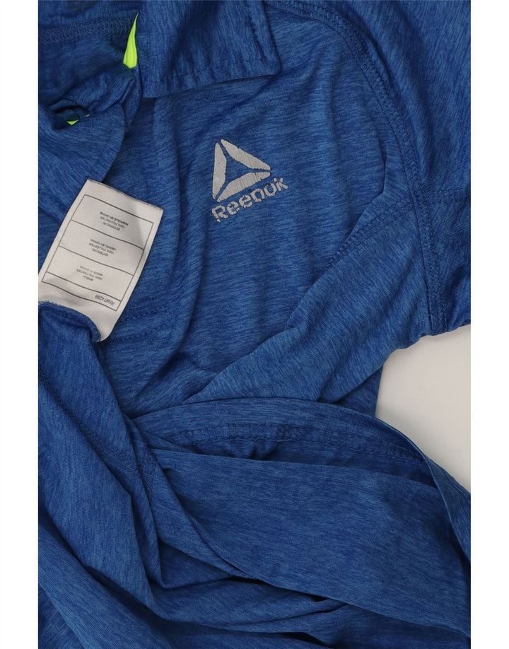 Camisa polo masculina REEBOK 11-12 anos poliéster manchado azul