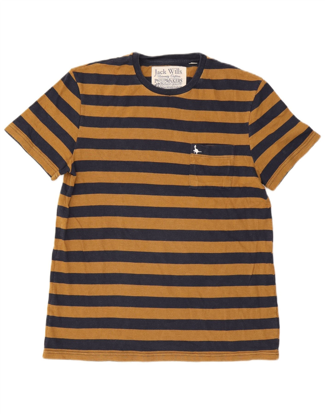 JACK WILLS Camiseta masculina Top médio listrado azul marinho