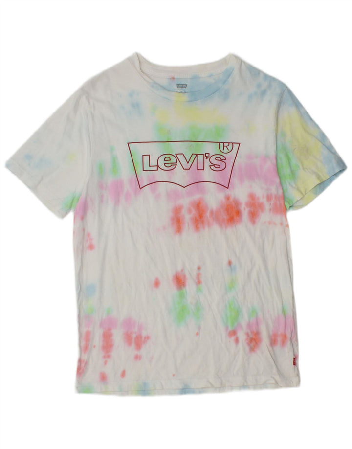 Camiseta masculina padrão Levi's com estampa gráfica pequena, algodão tie-dye multicolorido
