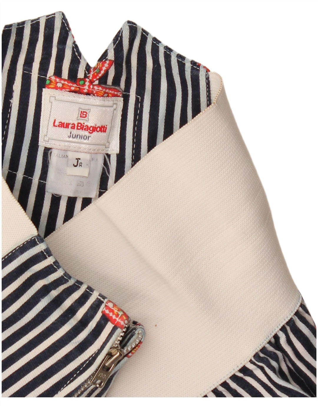 Calça cropped feminina Laura Biagiotti 7-8 anos W23 L17 Azul marinho listrado