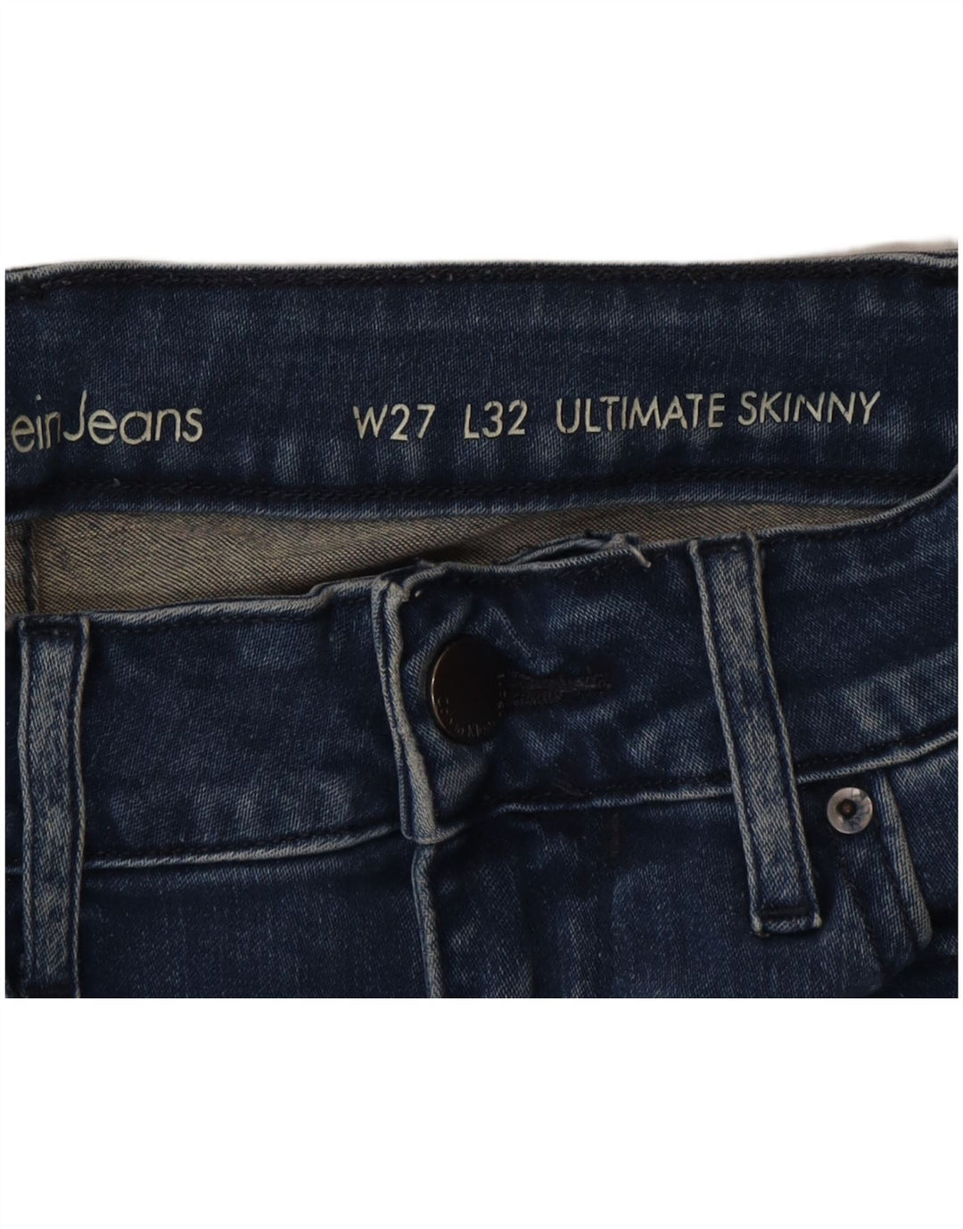 Calça jeans feminina Calvin Klein Ultimate Skinny W27 L32 azul algodão