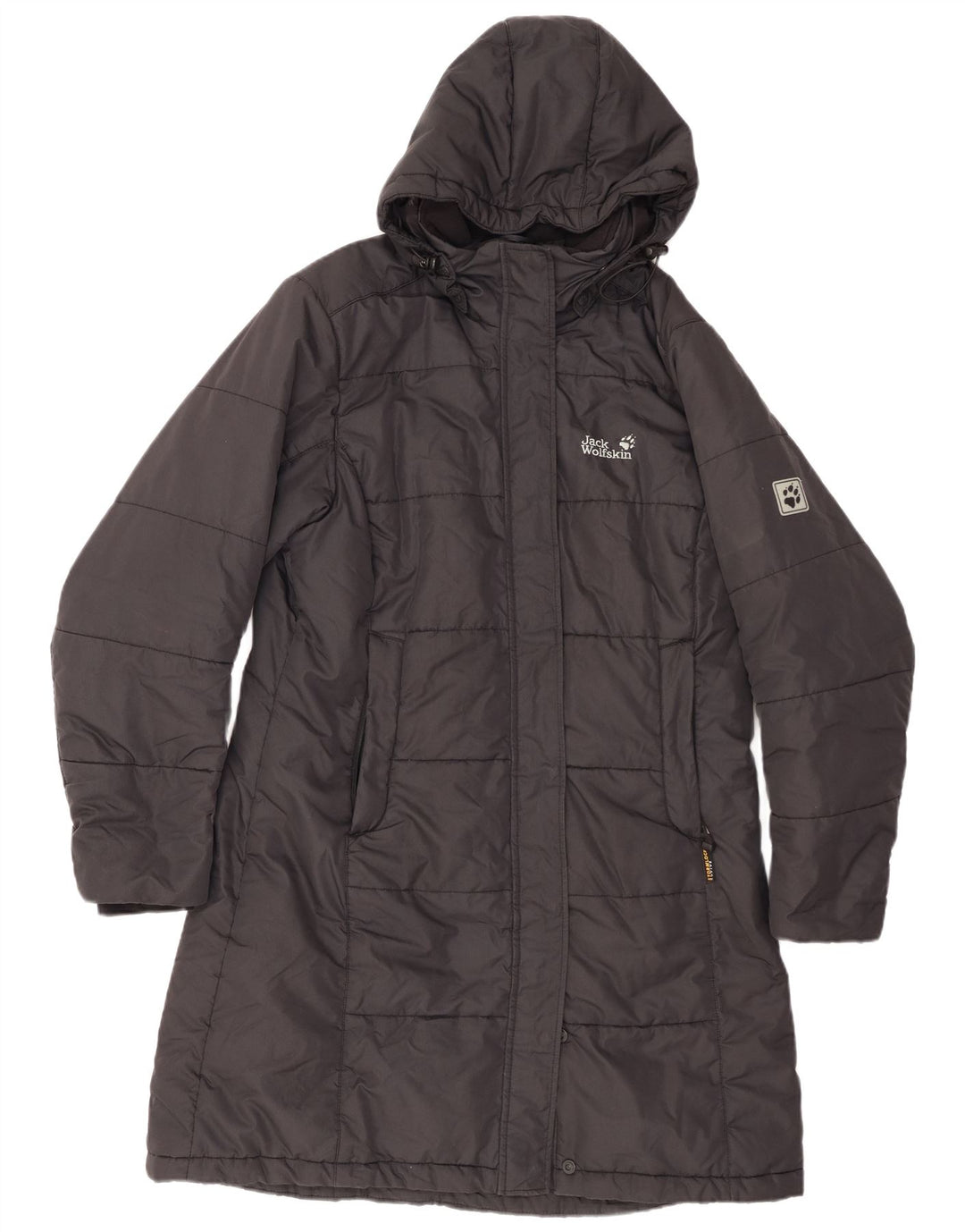 Casaco acolchoado com capuz feminino JACK WOLFSKIN Reino Unido 16 grande poliéster preto