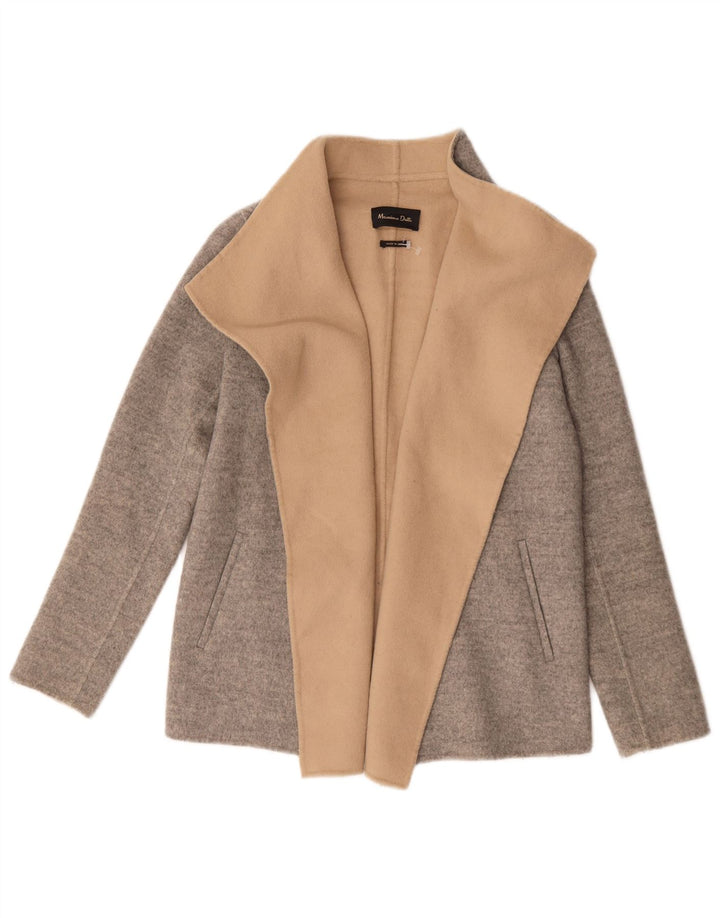 Jaqueta blazer aberta grande Massimo Dutti feminina Reino Unido 6 XS cinza colorblock