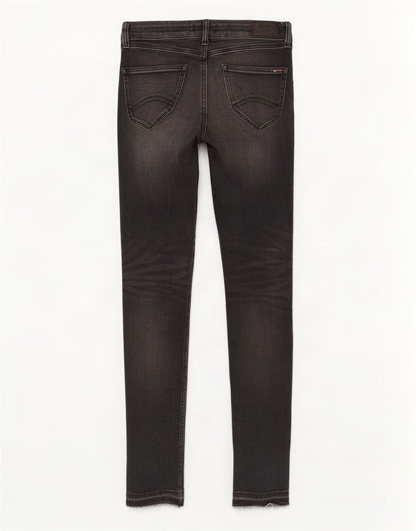 Jeans skinny feminino Tommy Hilfiger cintura baixa W28 L32 algodão cinza