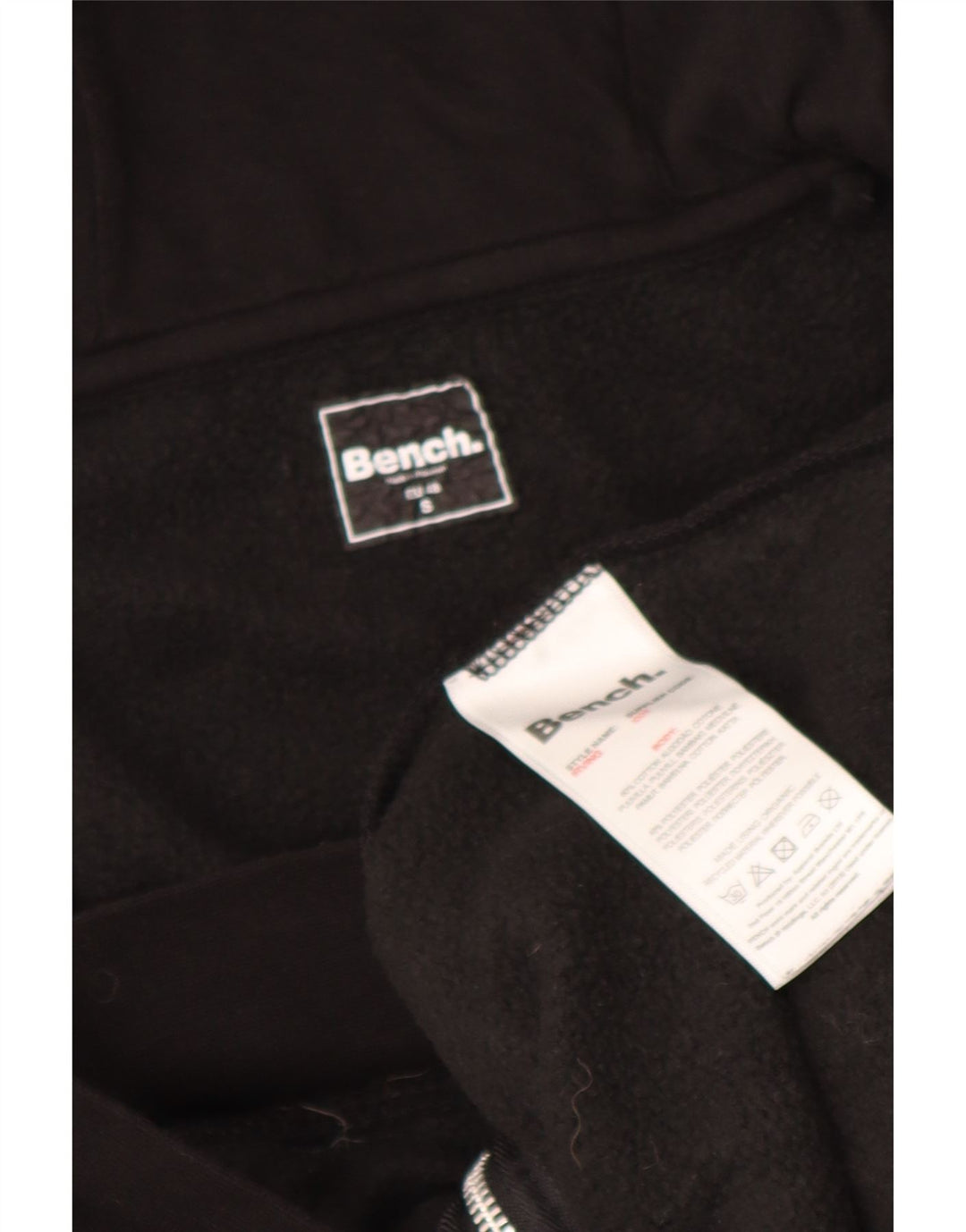 Suéter masculino com capuz e zíper BENCH pequeno preto