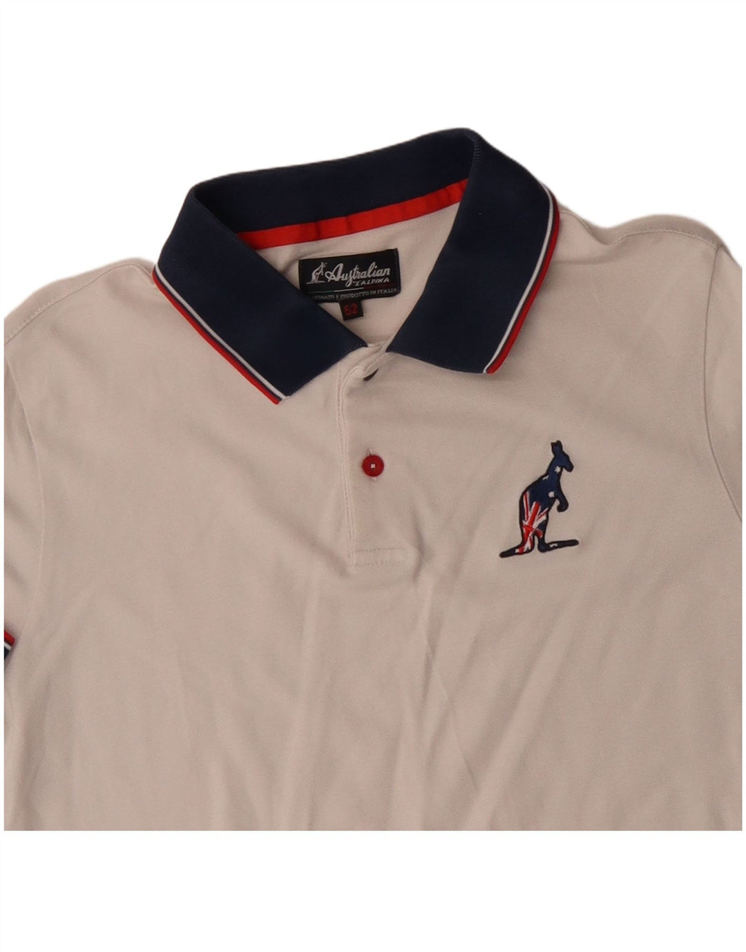 Camisa polo masculina AUSTRALIAN L'ALPINA IT 52 grande algodão branco