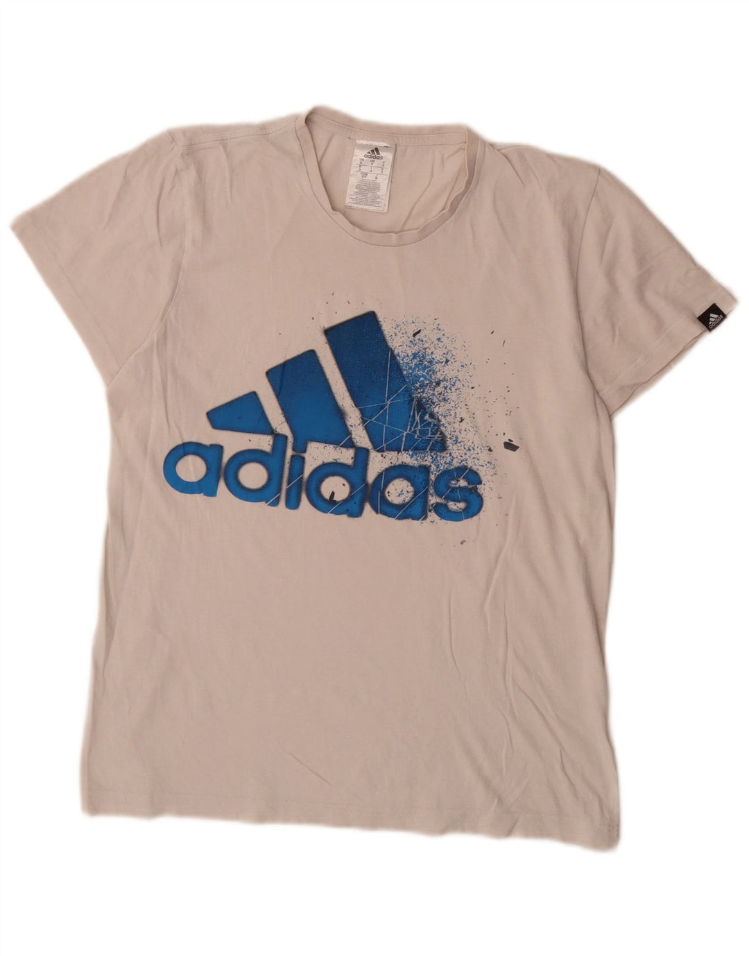 Adidas Mens Graphic T-Shirt Top Pequeno Algodão Branco
