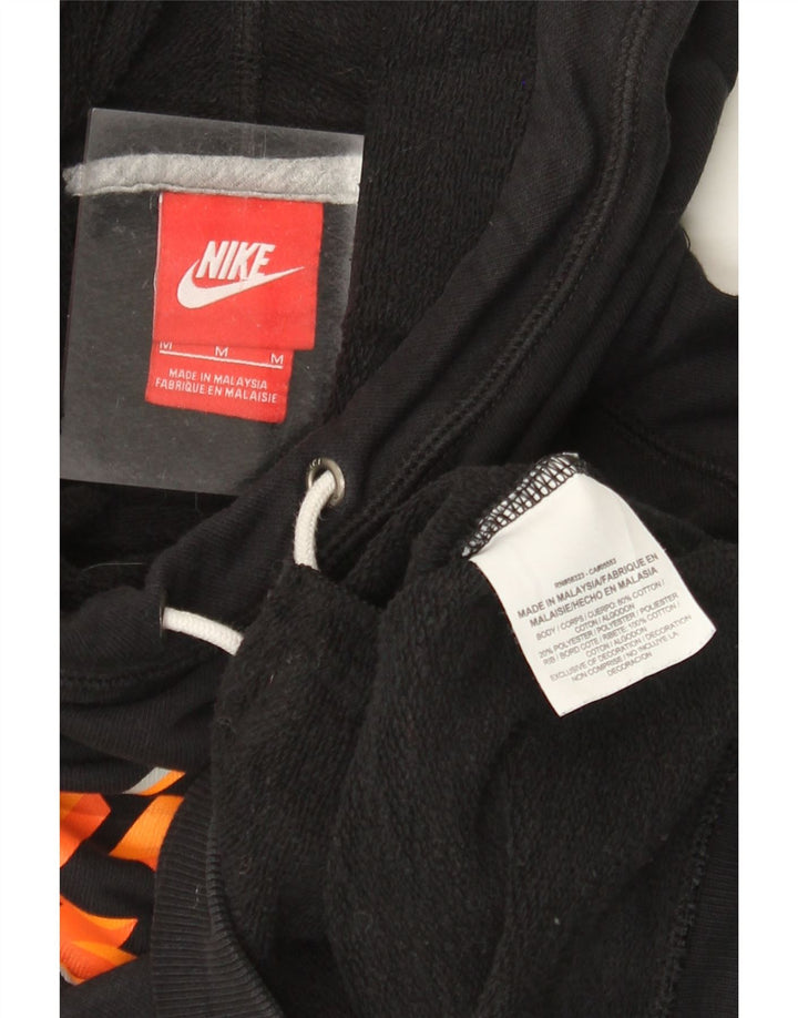 Jumper com capuz gráfico feminino NIKE UK 14 médio preto algodão