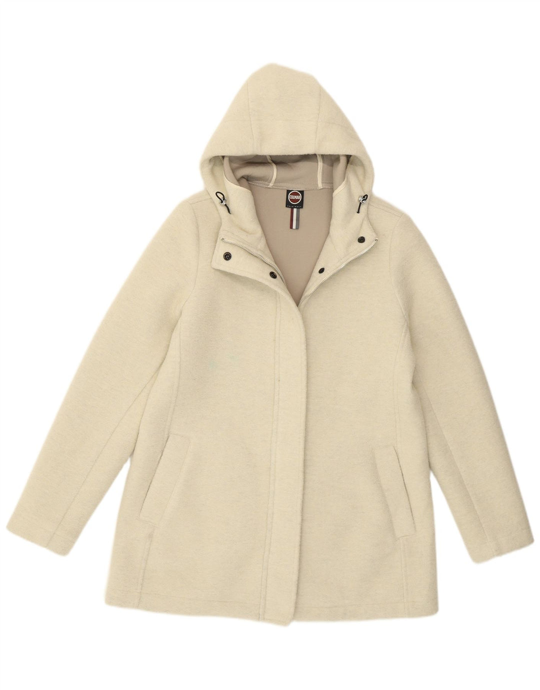 Casaco corta-vento feminino com capuz Colmar UK 14 Médio Off White
