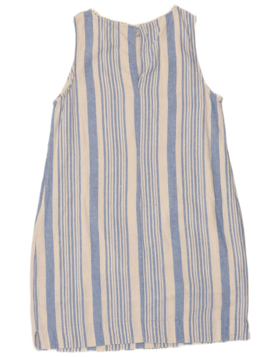 Vestido básico feminino sem mangas Marks & Spencer Reino Unido 16 listrado azul grande