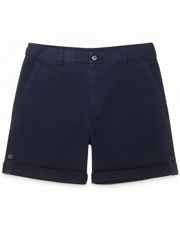 Shorts chino feminino Marks & Spencer Reino Unido 14 grande W34 algodão azul marinho