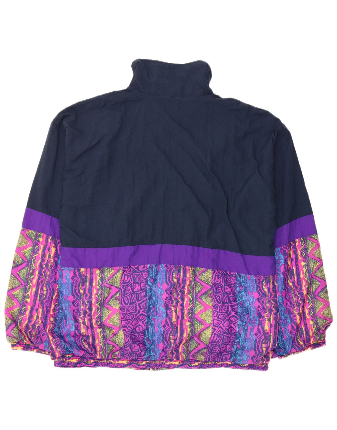 Jaqueta masculina de treino VINTAGE UK 46/48 XL azul marinho Colourblock Nylon