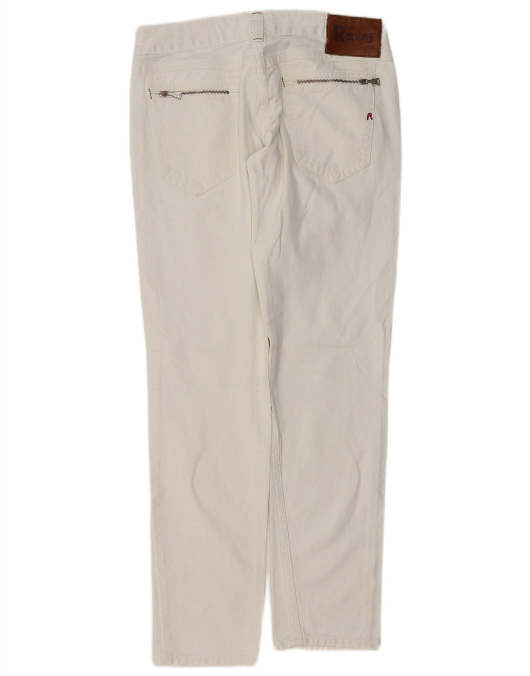 REPLAY Jeans retos femininos W29 L30 algodão branco