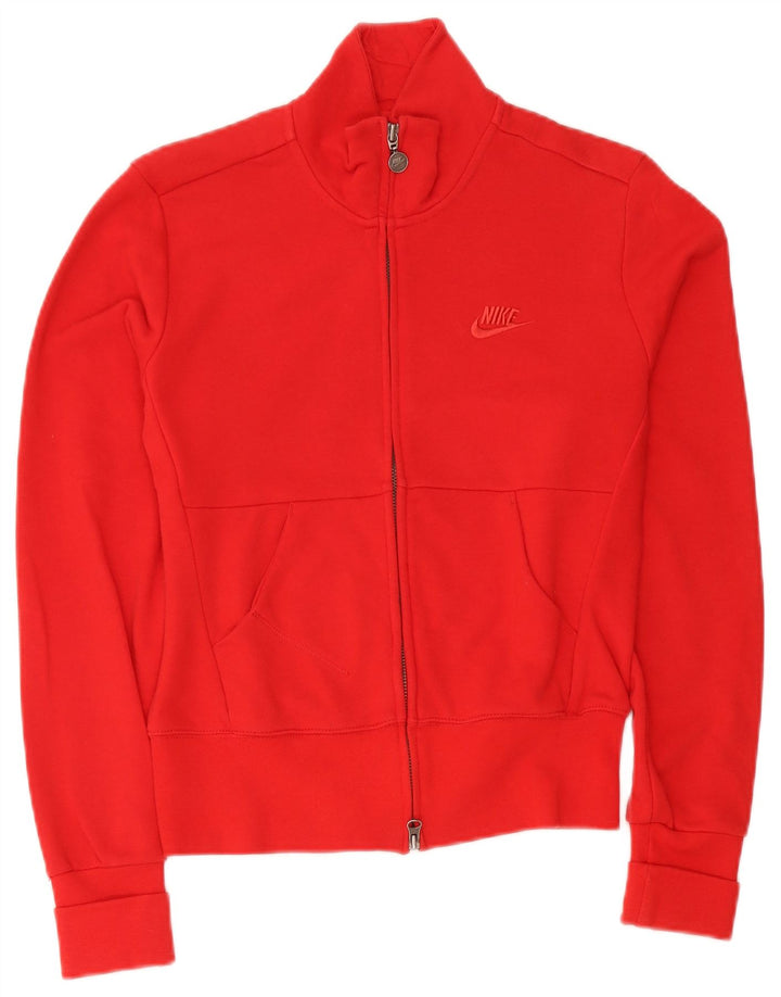 Nike Womens Tracksuit Top Jacket UK 10/12 Médio Vermelho