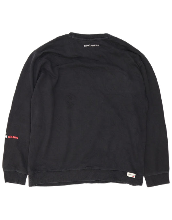 Moletom gráfico masculino New Balance 2XL algodão preto