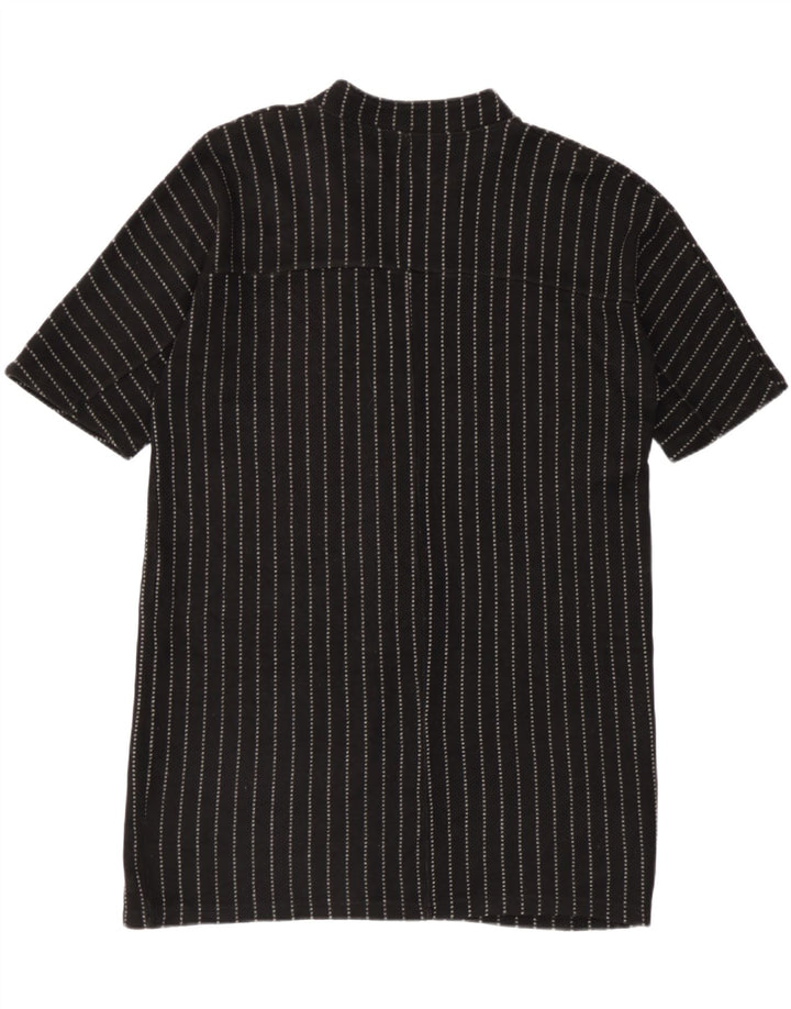 Vestido feminino Zara Oversized Shift UK 14 acrílico listrado preto médio
