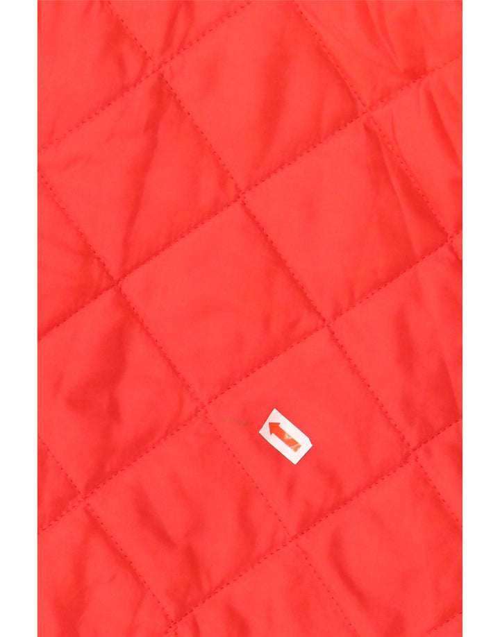 VINTAGE Womens Loose Fit Quilted Jacket UK 14 Medium Red Polyamide