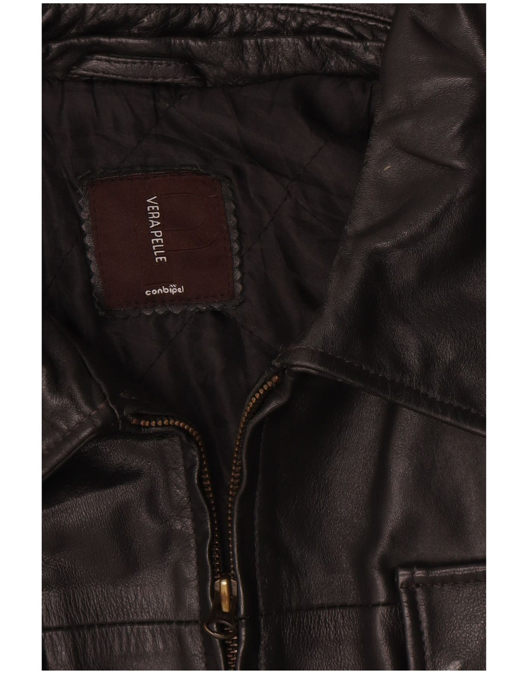 Jaqueta de couro masculina Conbipel UK 40 grande couro preto