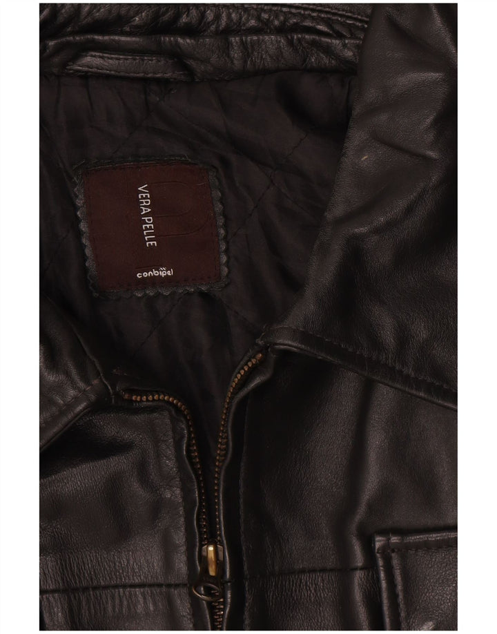 Jaqueta de couro masculina Conbipel UK 40 grande couro preto