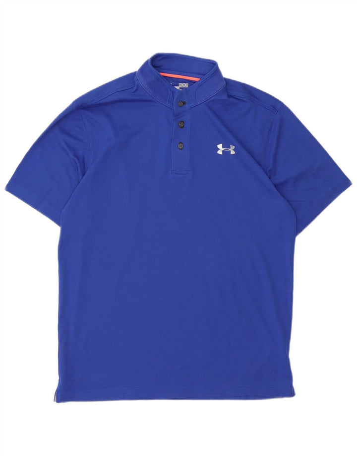 Camisa polo masculina Under ARMOUR Heat Gear de algodão azul médio