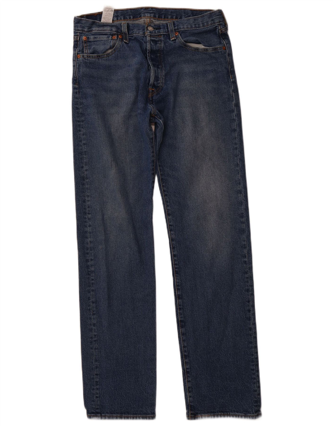 LEVI'S Masculino 501 Straight Jeans W32 L34 Azul Algodão