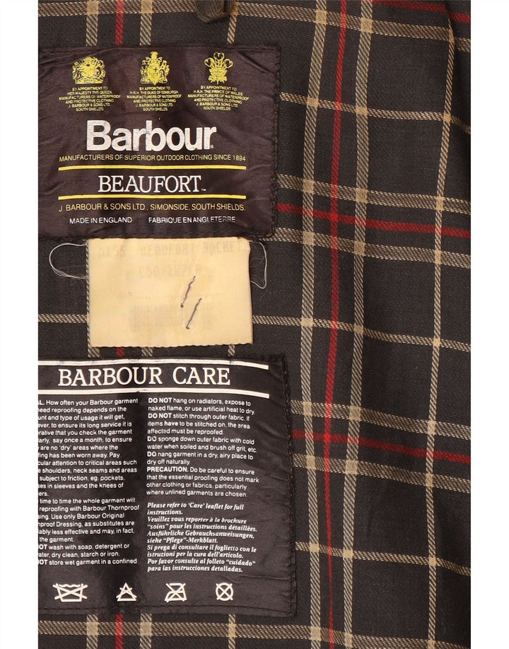 Jaqueta masculina Barbour Beaufort solta de algodão encerado UE 50 médio cáqui