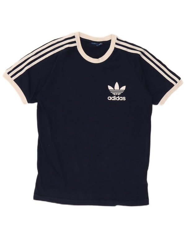 Adidas Mens Graphic T-Shirt Top Pequeno Algodão Azul Marinho