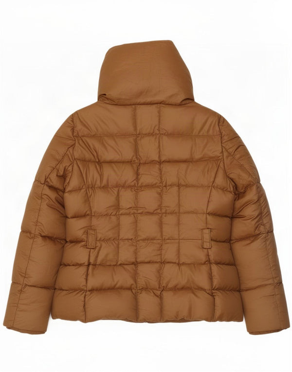 Jaqueta acolchoada feminina Zara UK 18 XL marrom nylon
