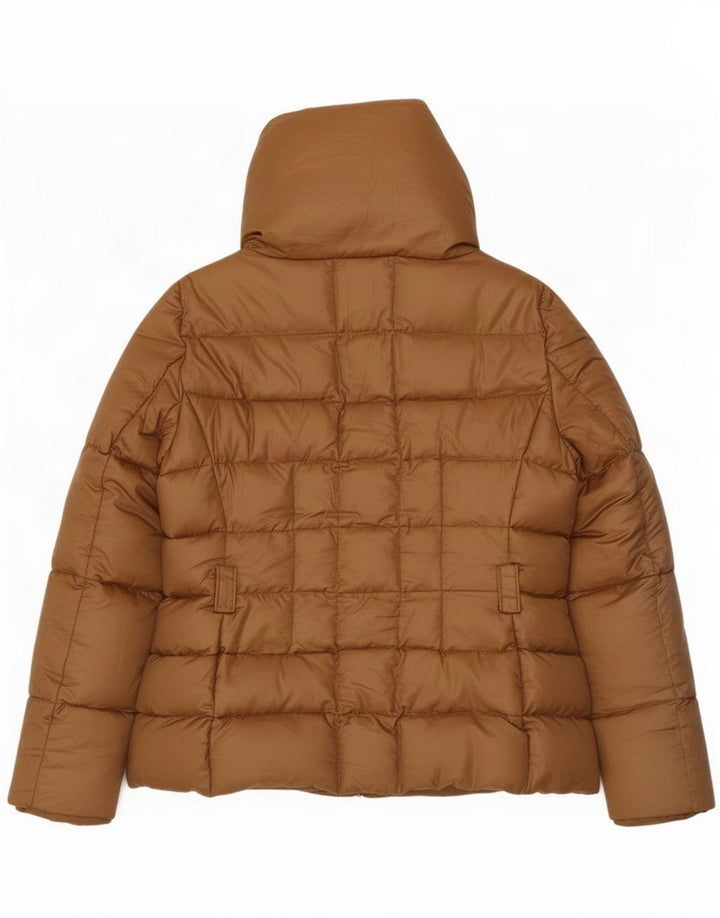Jaqueta acolchoada feminina Zara UK 18 XL marrom nylon